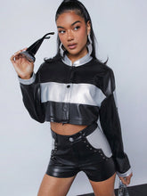 Luxe Colorblock Detachable Jacket & Skirt Set